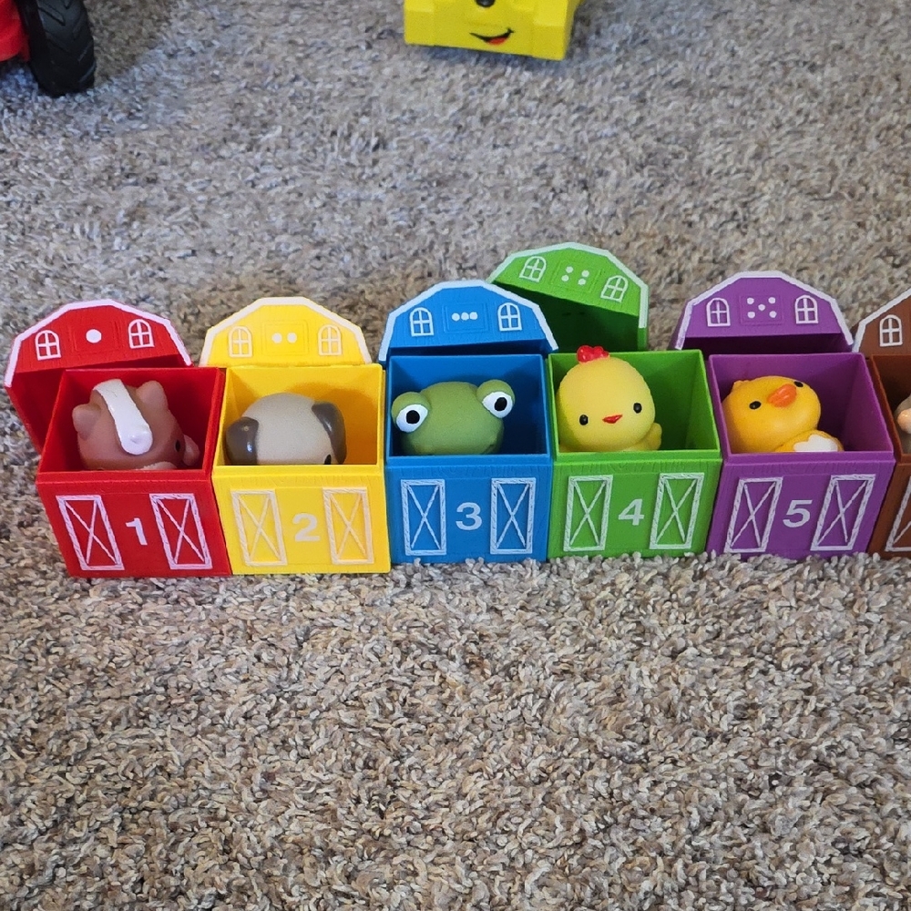 Colorful Farm Animal Sorting Playset - Red, Yellow, Blue, Green, Purple